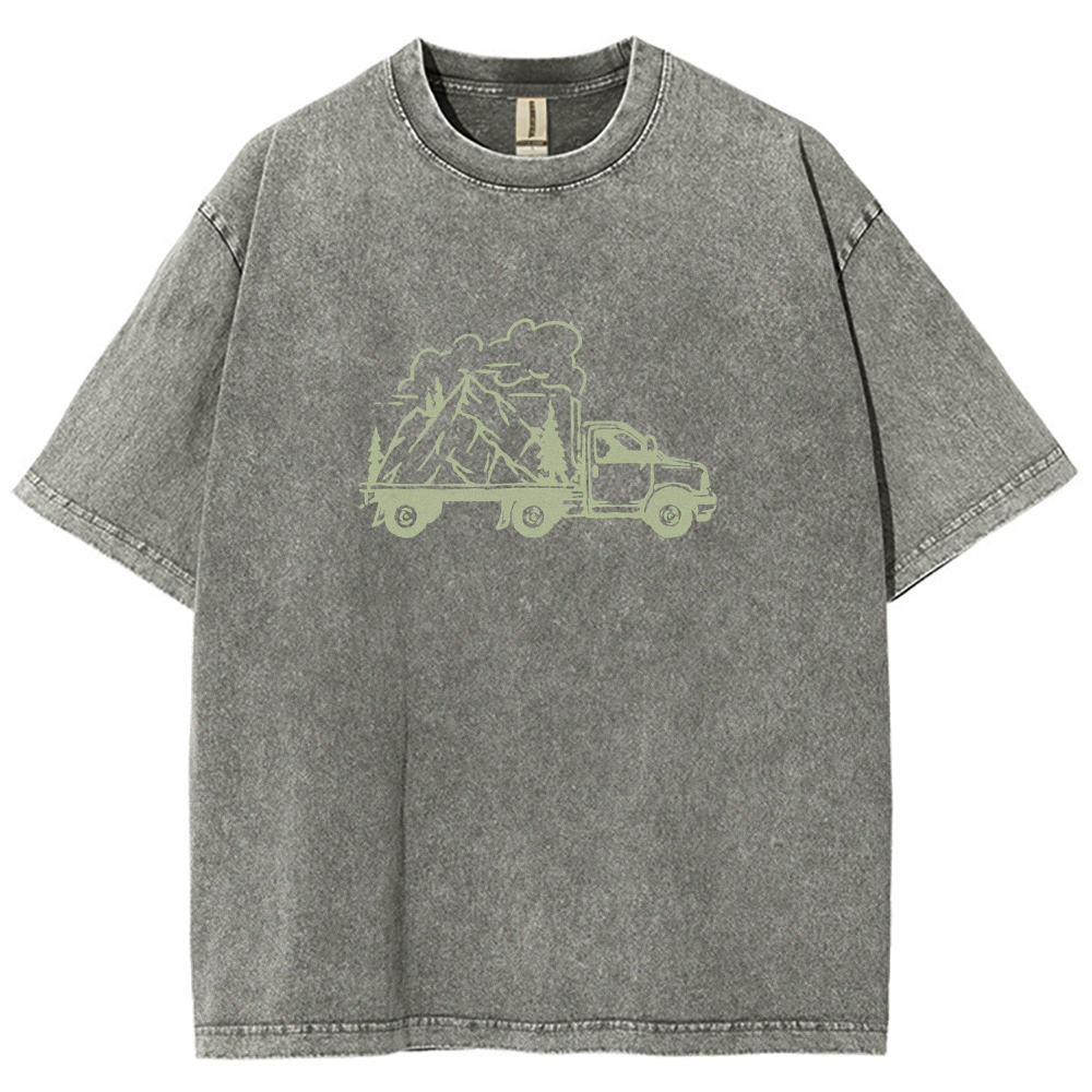 Washed T-Shirt | Forest Adventure Unisex Fit TEE | TIDESENCE