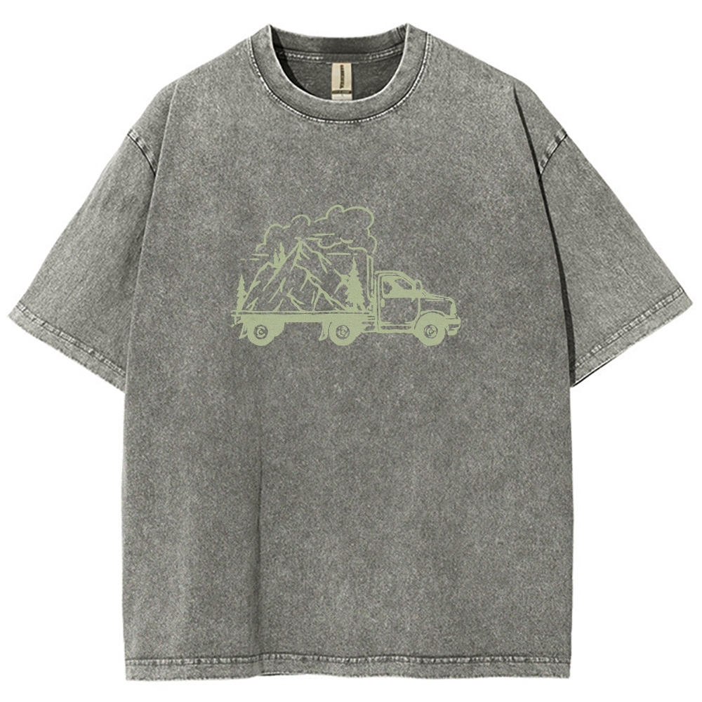 Washed T-Shirt | Forest Adventure Unisex Fit TEE | TIDESENCE