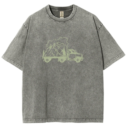 Washed T-Shirt | Forest Adventure Unisex Fit TEE | TIDESENCE