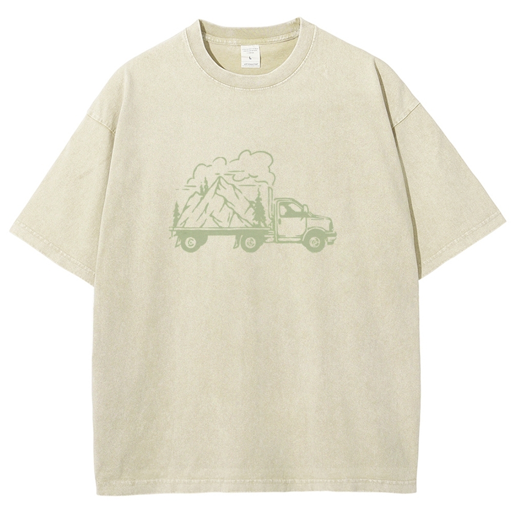 Washed T-Shirt | Forest Adventure Unisex Fit TEE | TIDESENCE