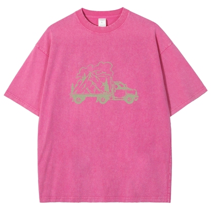 Washed T-Shirt | Forest Adventure Unisex Fit TEE | TIDESENCE