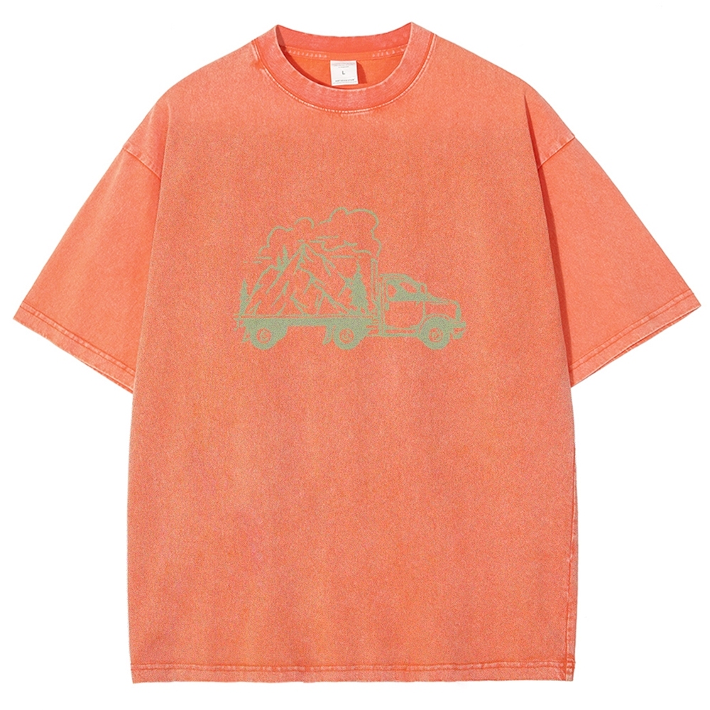 Washed T-Shirt | Forest Adventure Unisex Fit TEE | TIDESENCE