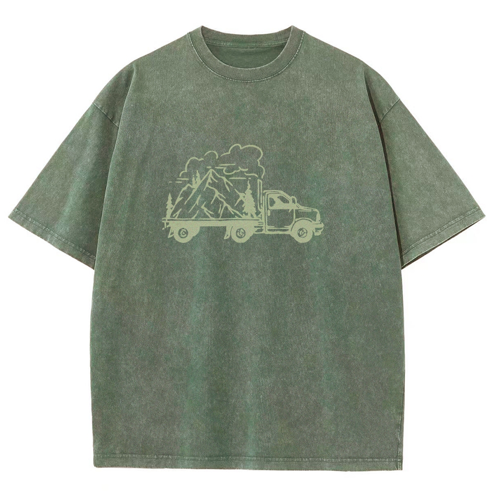 Washed T-Shirt | Forest Adventure Unisex Fit TEE | TIDESENCE