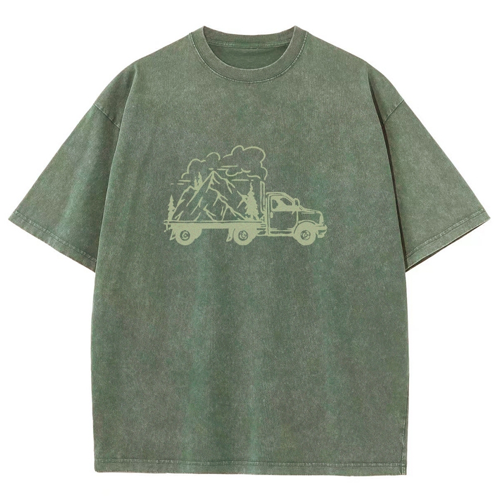 Washed T-Shirt | Forest Adventure Unisex Fit TEE | TIDESENCE