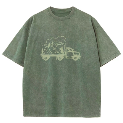 Washed T-Shirt | Forest Adventure Unisex Fit TEE | TIDESENCE