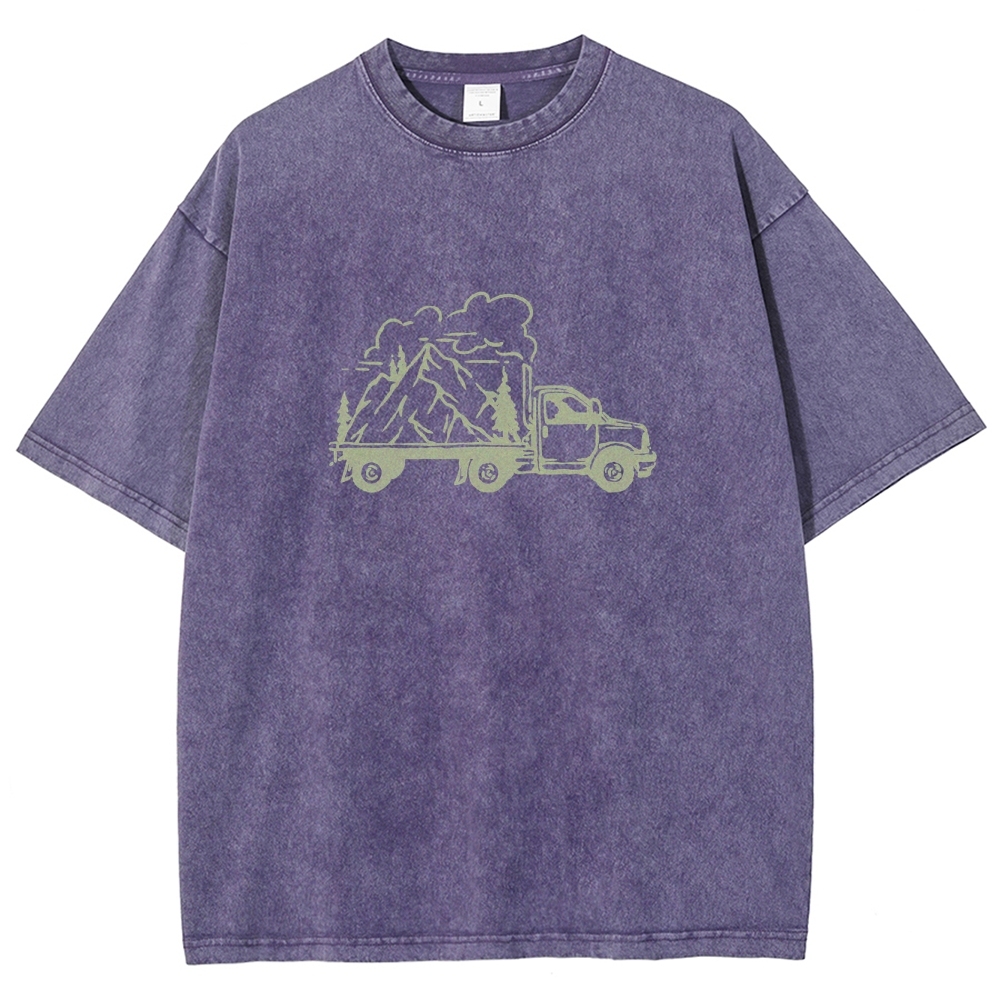 Washed T-Shirt | Forest Adventure Unisex Fit TEE | TIDESENCE