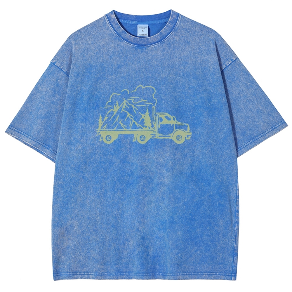 Washed T-Shirt | Forest Adventure Unisex Fit TEE | TIDESENCE