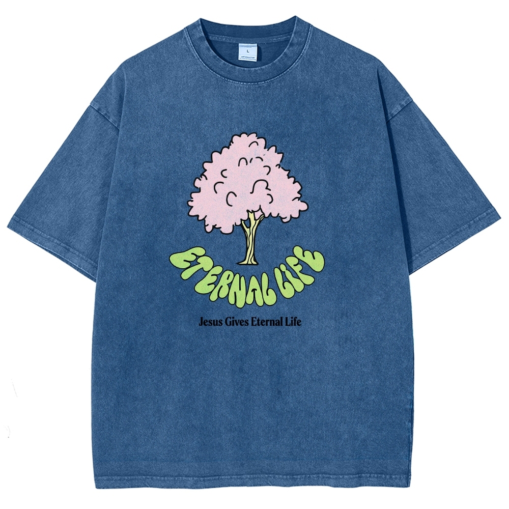 Washed T-Shirt | Eternal Life Forest Unisex Fit TEE | TIDESENCE