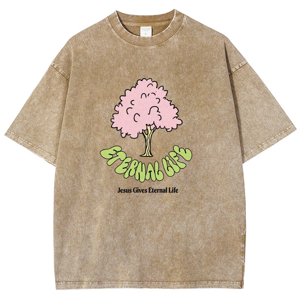 Washed T-Shirt | Eternal Life Forest Unisex Fit TEE | TIDESENCE