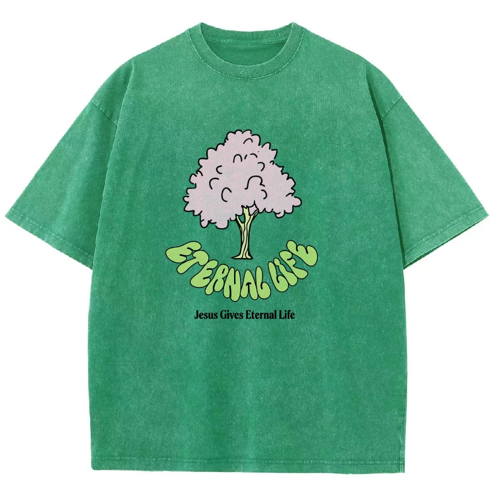 Washed T-Shirt | Eternal Life Forest Unisex Fit TEE | TIDESENCE