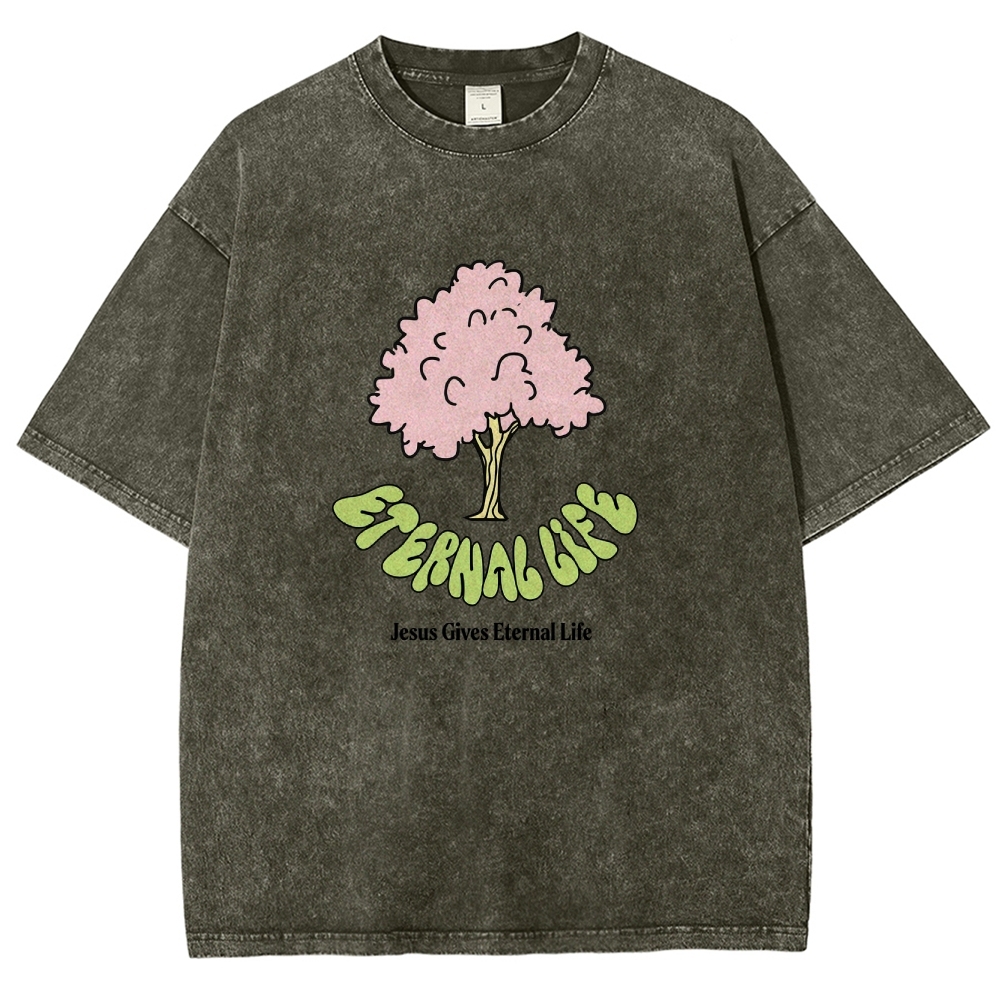 Washed T-Shirt | Eternal Life Forest Unisex Fit TEE | TIDESENCE