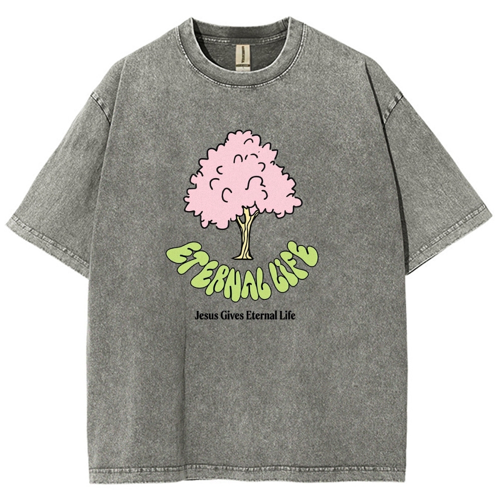 Washed T-Shirt | Eternal Life Forest Unisex Fit TEE | TIDESENCE