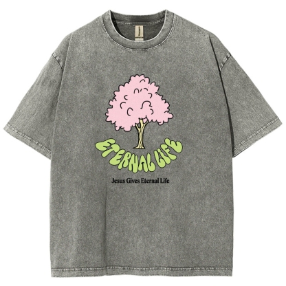Washed T-Shirt | Eternal Life Forest Unisex Fit TEE | TIDESENCE