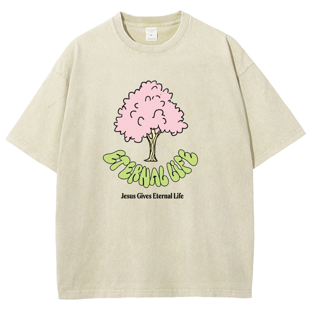 Washed T-Shirt | Eternal Life Forest Unisex Fit TEE | TIDESENCE