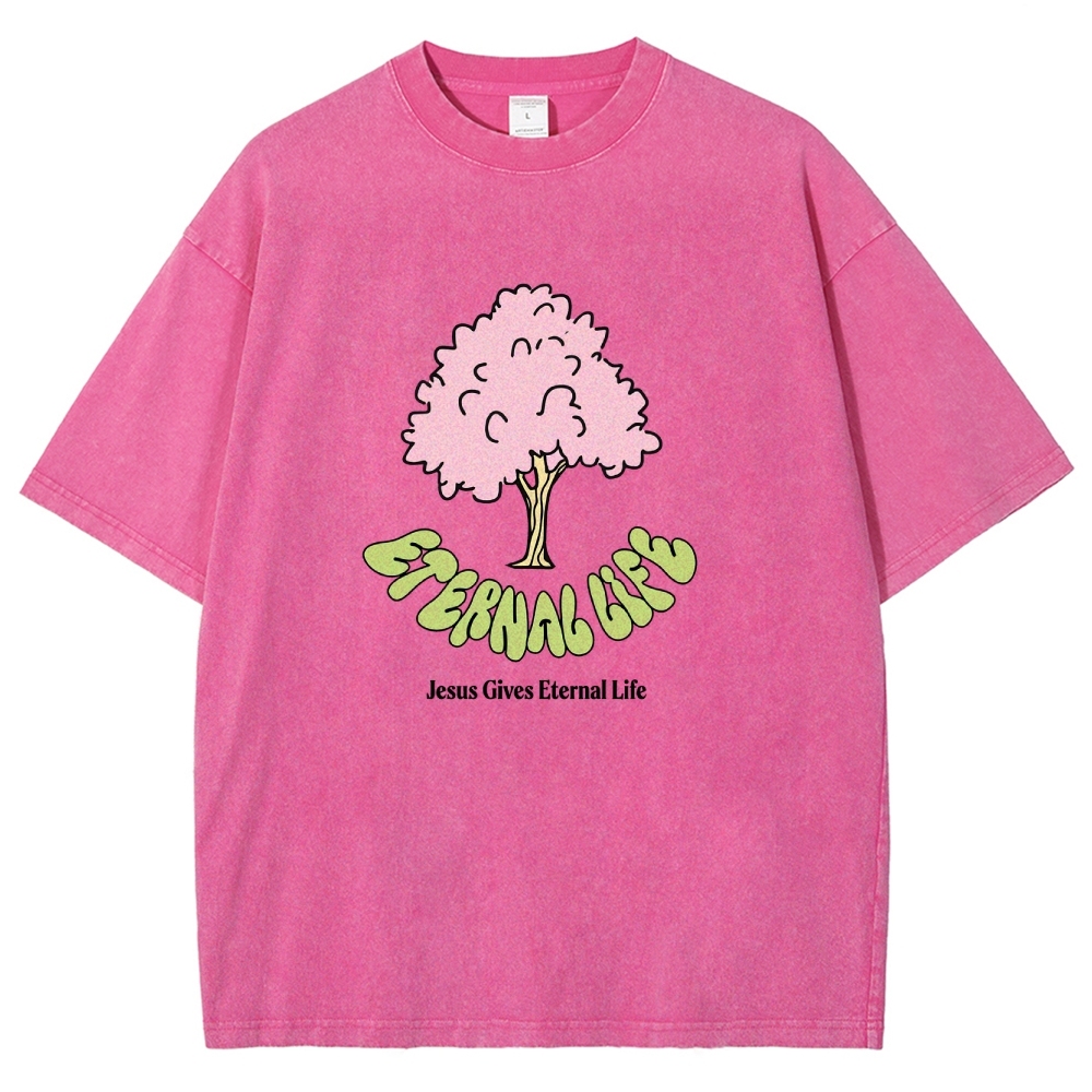 Washed T-Shirt | Eternal Life Forest Unisex Fit TEE | TIDESENCE