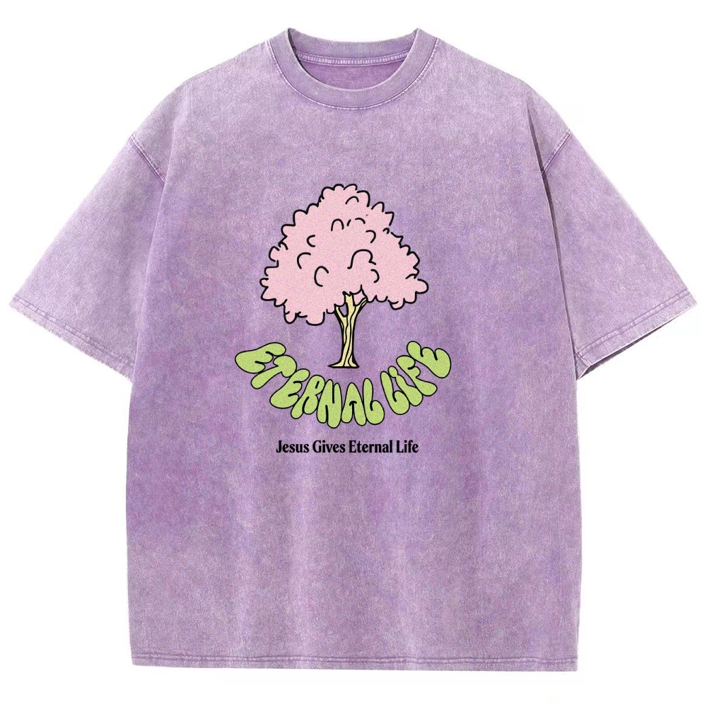 Washed T-Shirt | Eternal Life Forest Unisex Fit TEE | TIDESENCE
