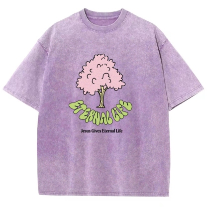 Washed T-Shirt | Eternal Life Forest Unisex Fit TEE | TIDESENCE