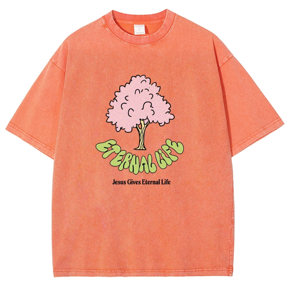 Washed T-Shirt | Eternal Life Forest Unisex Fit TEE | TIDESENCE