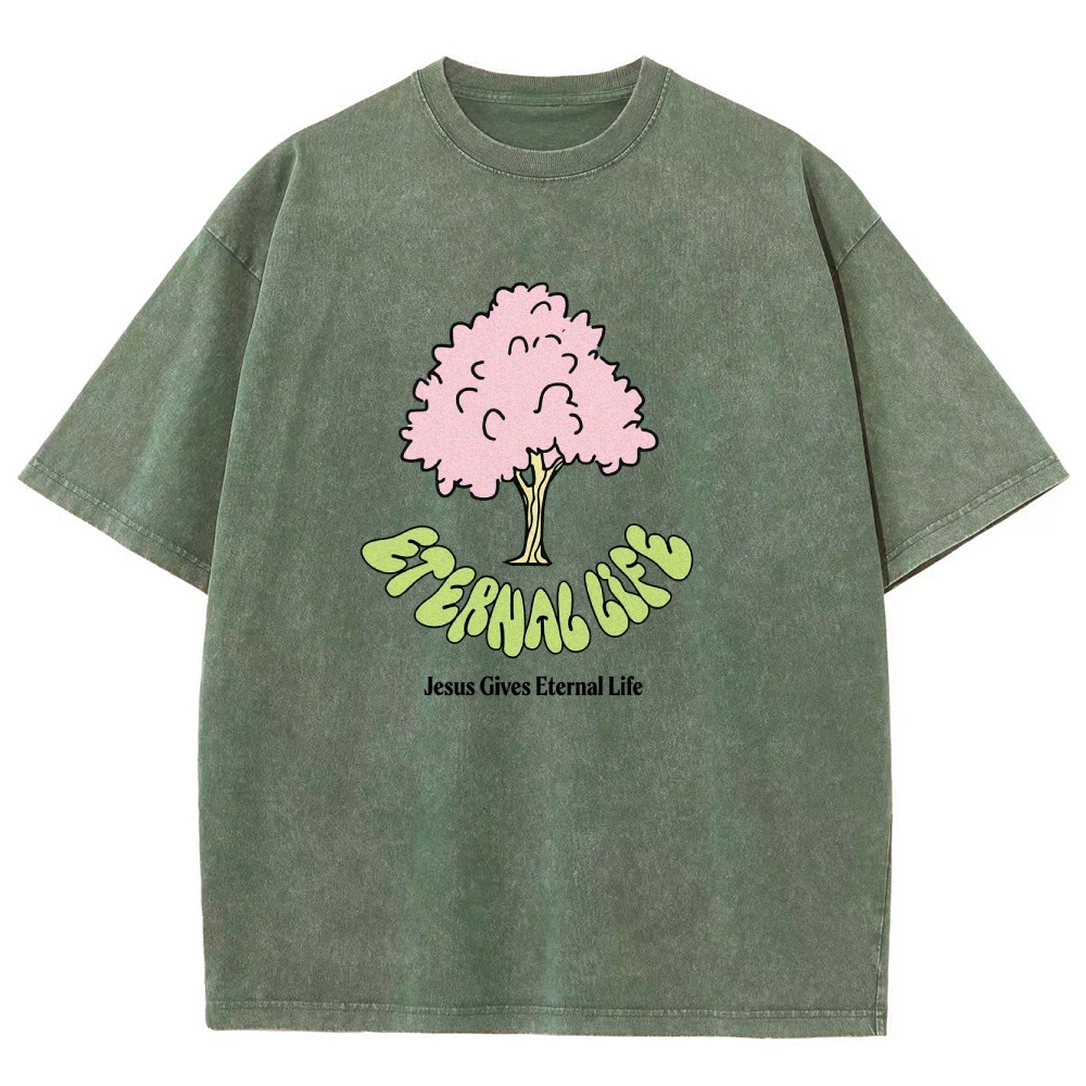 Washed T-Shirt | Eternal Life Forest Unisex Fit TEE | TIDESENCE