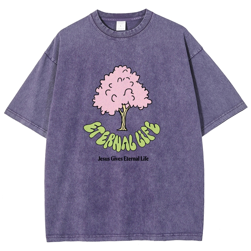 Washed T-Shirt | Eternal Life Forest Unisex Fit TEE | TIDESENCE