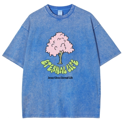 Washed T-Shirt | Eternal Life Forest Unisex Fit TEE | TIDESENCE