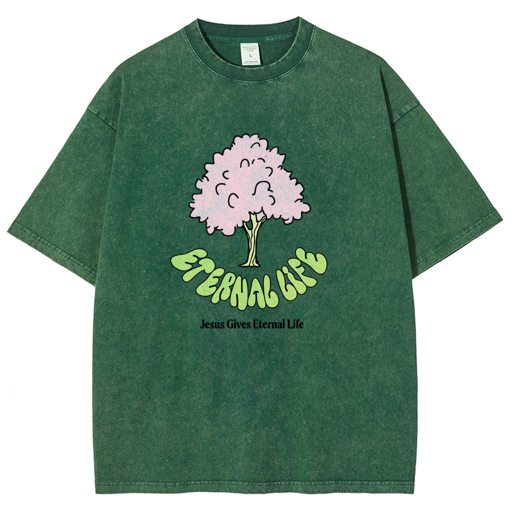 Washed T-Shirt | Eternal Life Forest Unisex Fit TEE | TIDESENCE