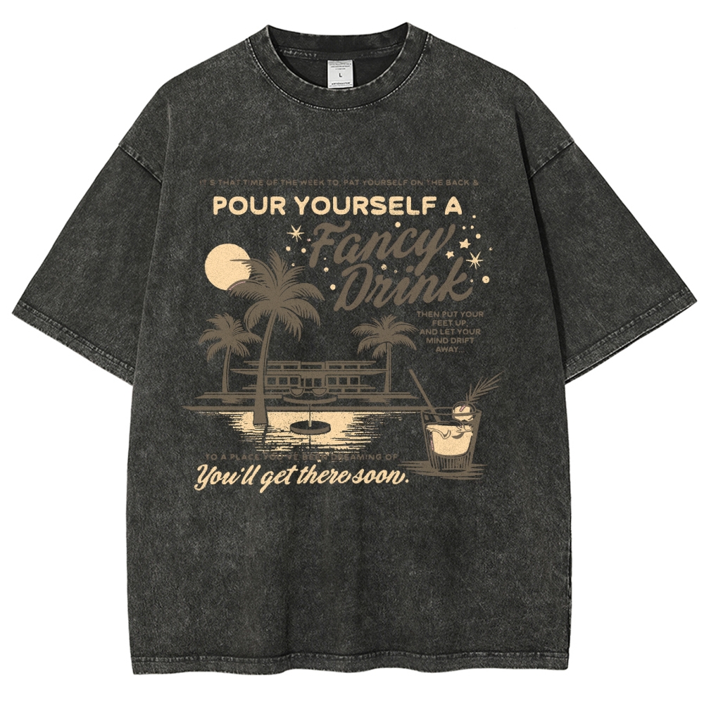 Washed T-Shirt | Unisex Fit Landscape Surf TEE | TIDESENCE