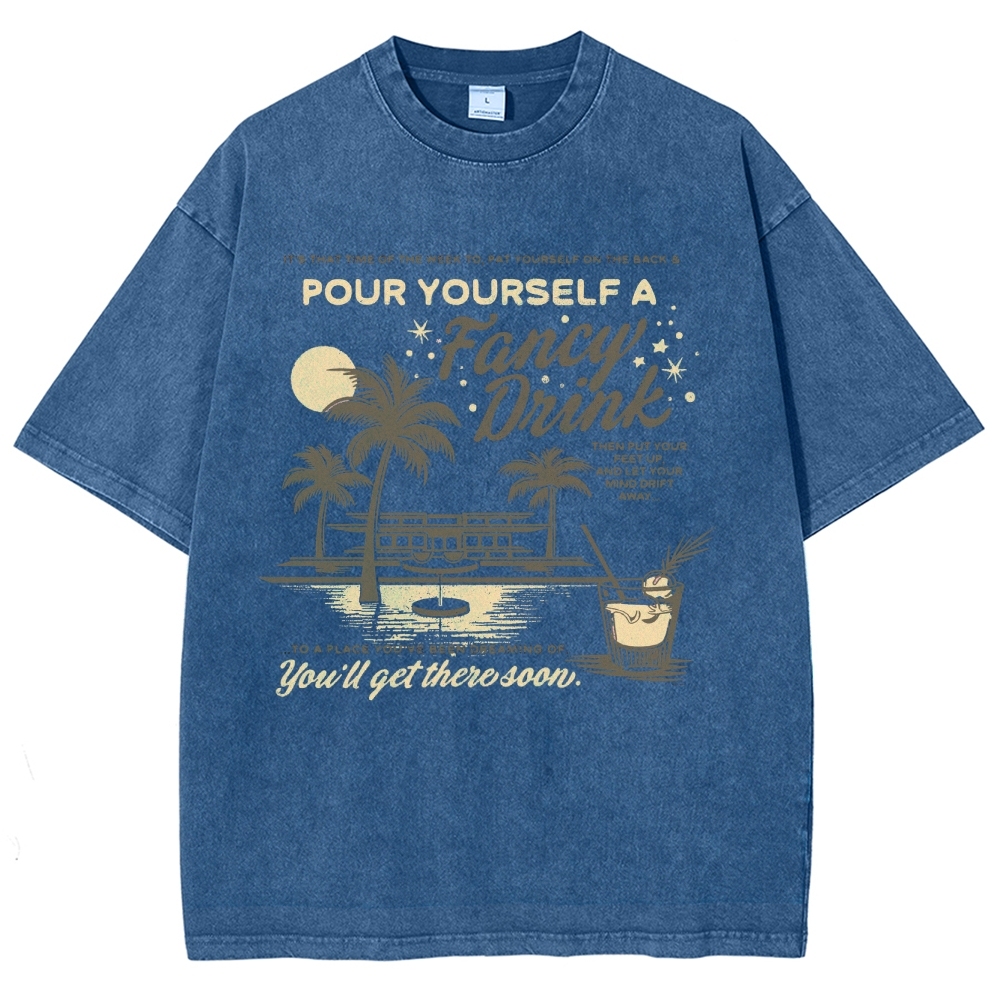 Washed T-Shirt | Unisex Fit Landscape Surf TEE | TIDESENCE