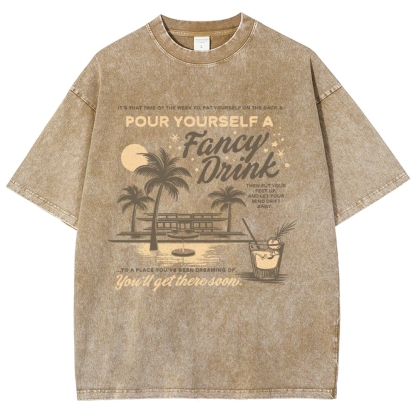 Washed T-Shirt | Unisex Fit Landscape Surf TEE | TIDESENCE