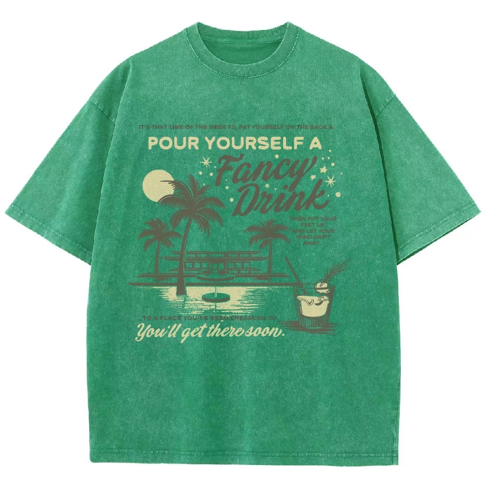 Washed T-Shirt | Unisex Fit Landscape Surf TEE | TIDESENCE