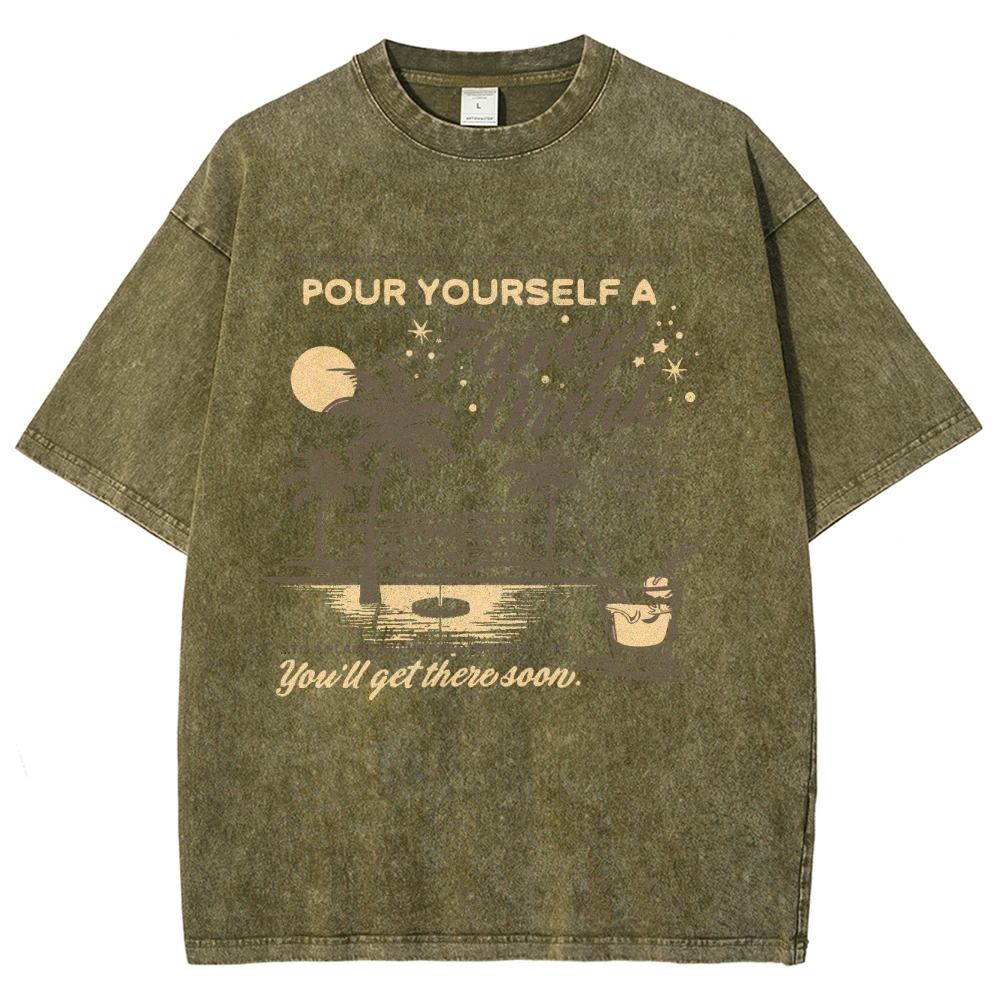 Washed T-Shirt | Unisex Fit Landscape Surf TEE | TIDESENCE