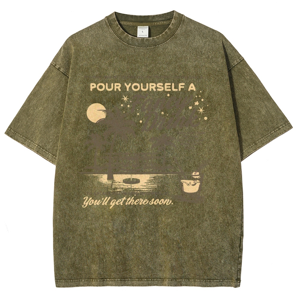 Washed T-Shirt | Unisex Fit Landscape Surf TEE | TIDESENCE