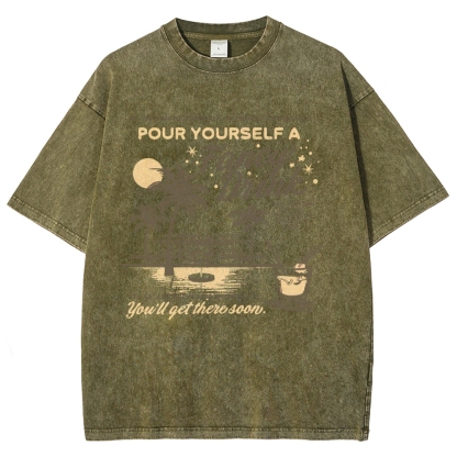 Washed T-Shirt | Unisex Fit Landscape Surf TEE | TIDESENCE