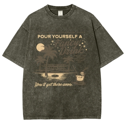 Washed T-Shirt | Unisex Fit Landscape Surf TEE | TIDESENCE