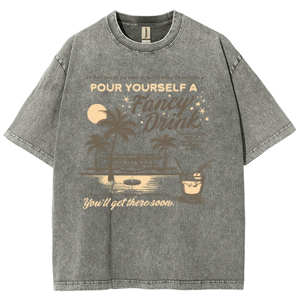 Washed T-Shirt | Unisex Fit Landscape Surf TEE | TIDESENCE