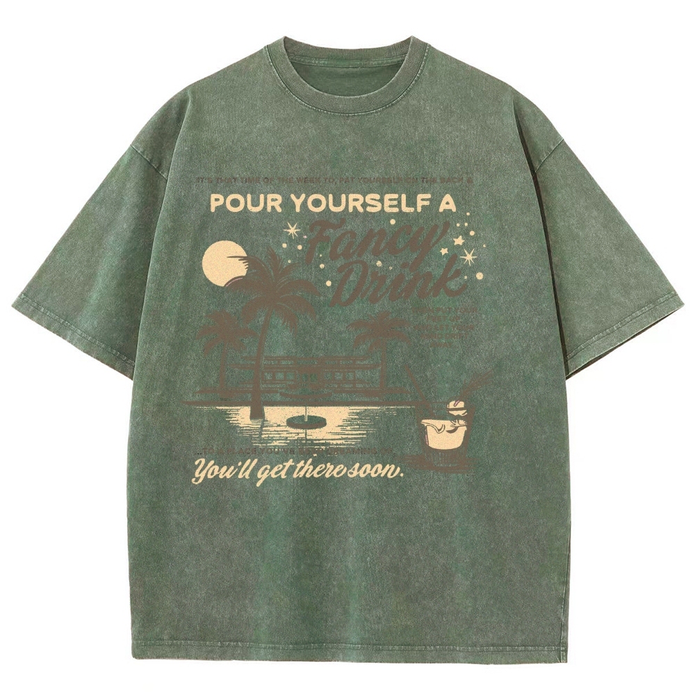 Washed T-Shirt | Unisex Fit Landscape Surf TEE | TIDESENCE