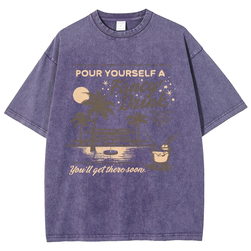 Washed T-Shirt | Unisex Fit Landscape Surf TEE | TIDESENCE