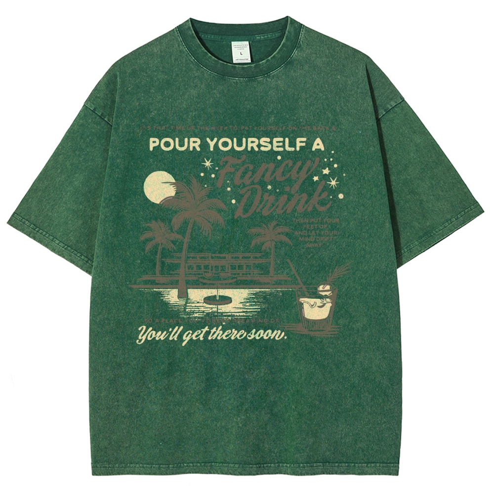 Washed T-Shirt | Unisex Fit Landscape Surf TEE | TIDESENCE