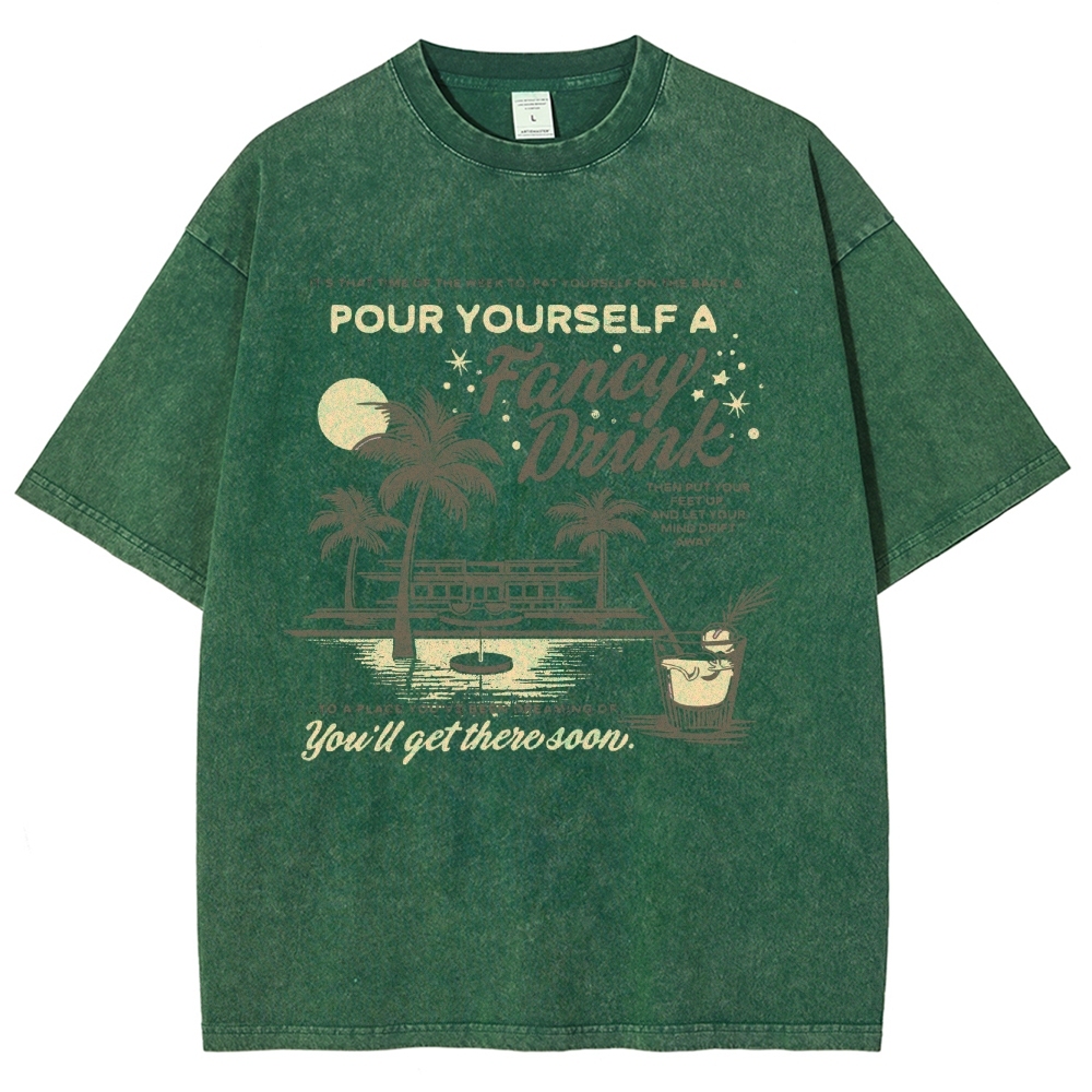 Washed T-Shirt | Unisex Fit Landscape Surf TEE | TIDESENCE
