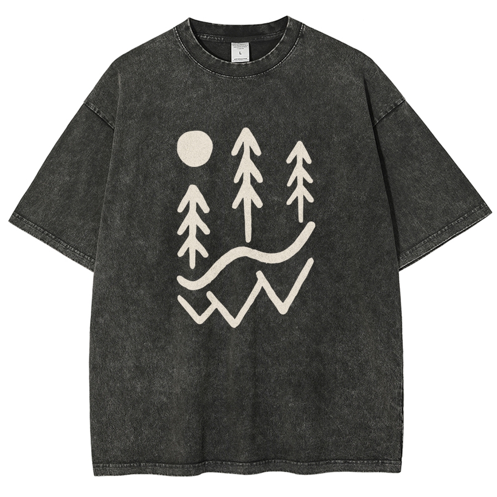 Washed T-Shirt | Unisex Fit Forest TEE | TIDESENCE