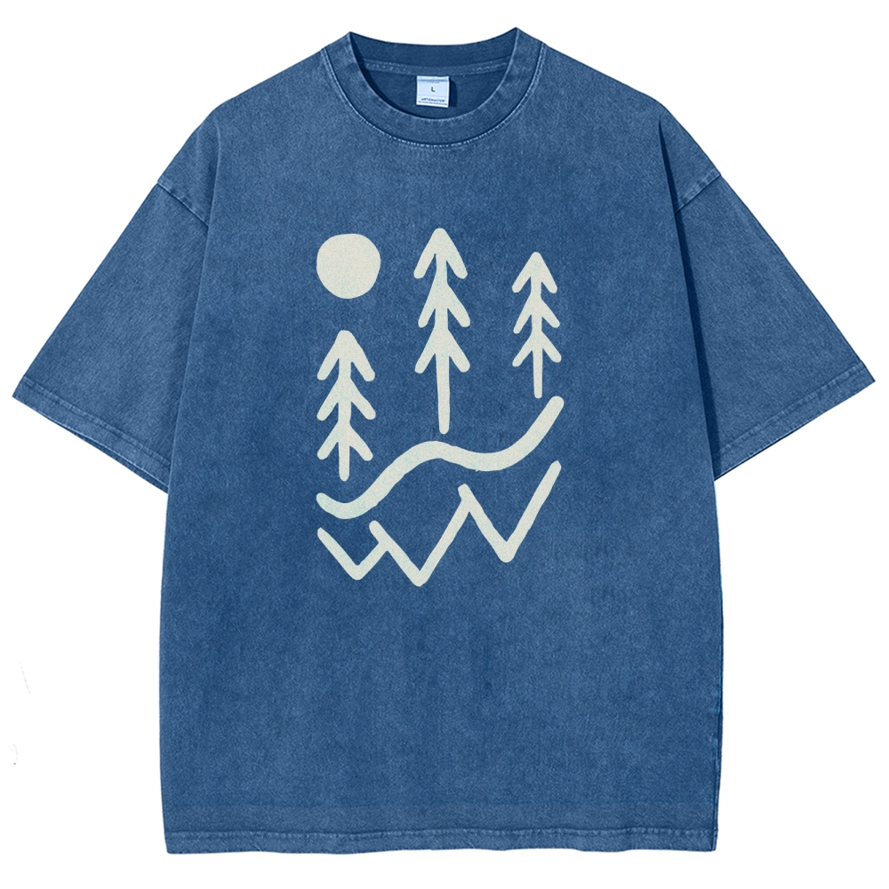 Washed T-Shirt | Unisex Fit Forest TEE | TIDESENCE