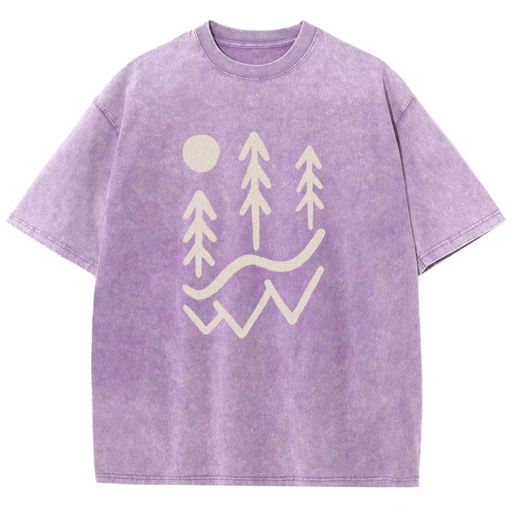 Washed T-Shirt | Unisex Fit Forest TEE | TIDESENCE