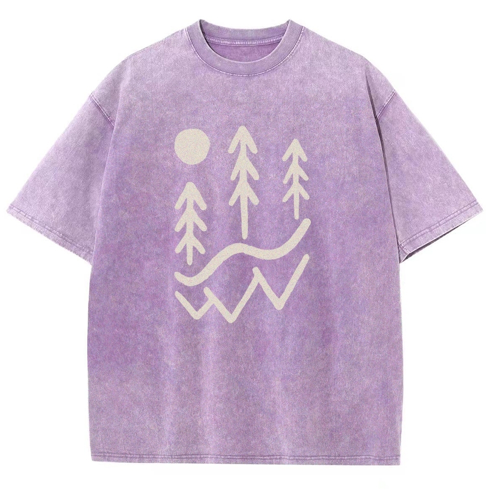 Washed T-Shirt | Unisex Fit Forest TEE | TIDESENCE