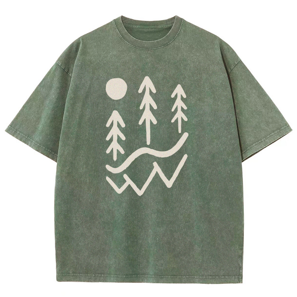 Washed T-Shirt | Unisex Fit Forest TEE | TIDESENCE