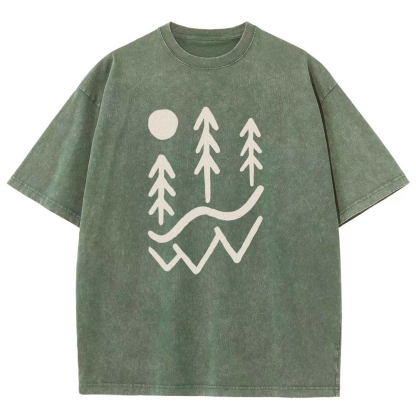 Washed T-Shirt | Unisex Fit Forest TEE | TIDESENCE