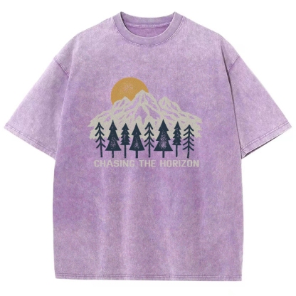 Washed T-Shirt | Unisex Fit Chase The Horizon TEE | TIDESENCE