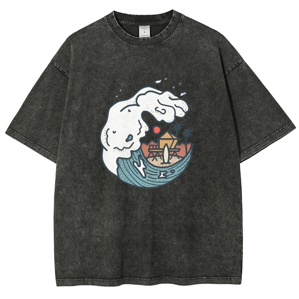 Washed T-Shirt | Unisex Fit Surf TEE | TIDESENCE