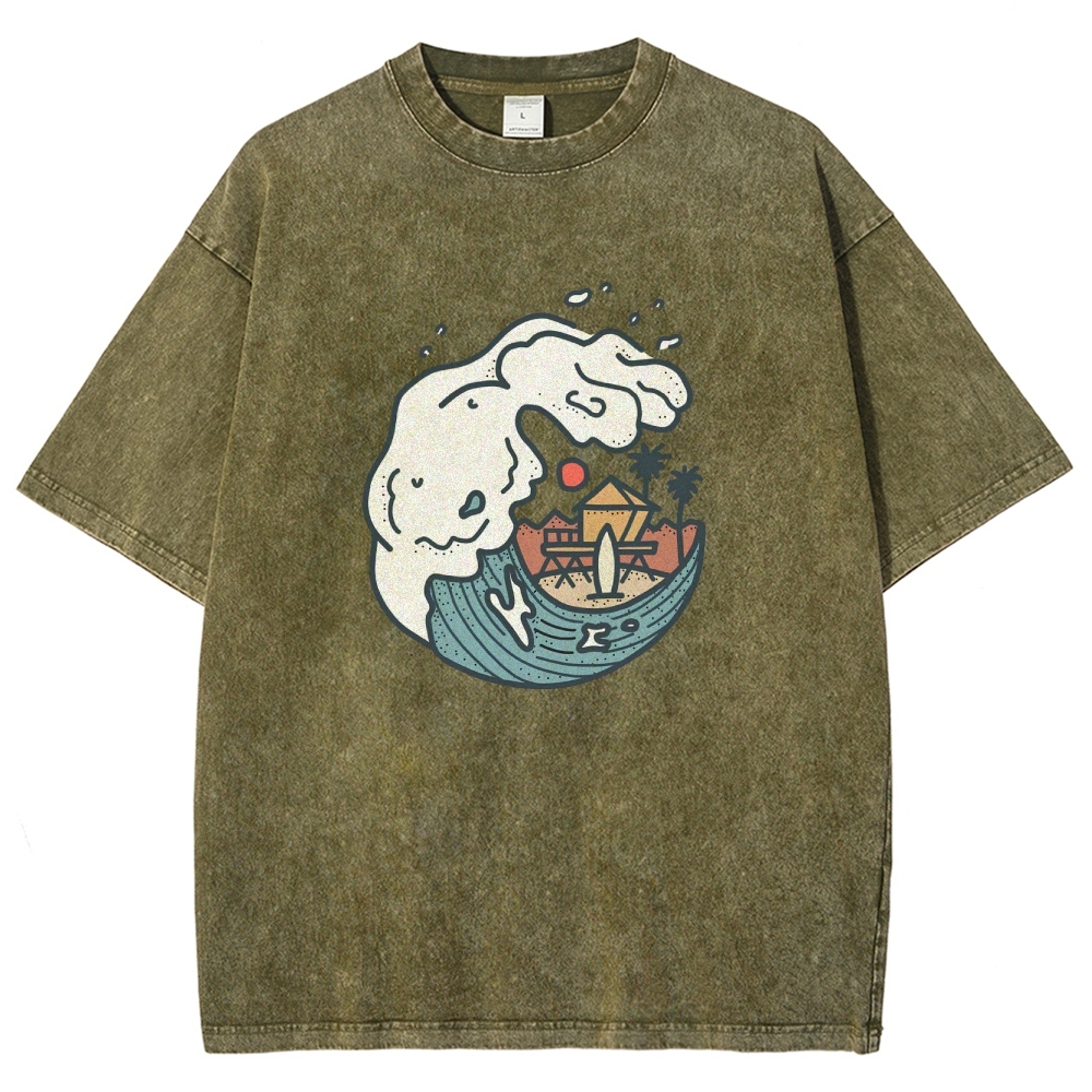 Washed T-Shirt | Unisex Fit Surf TEE | TIDESENCE