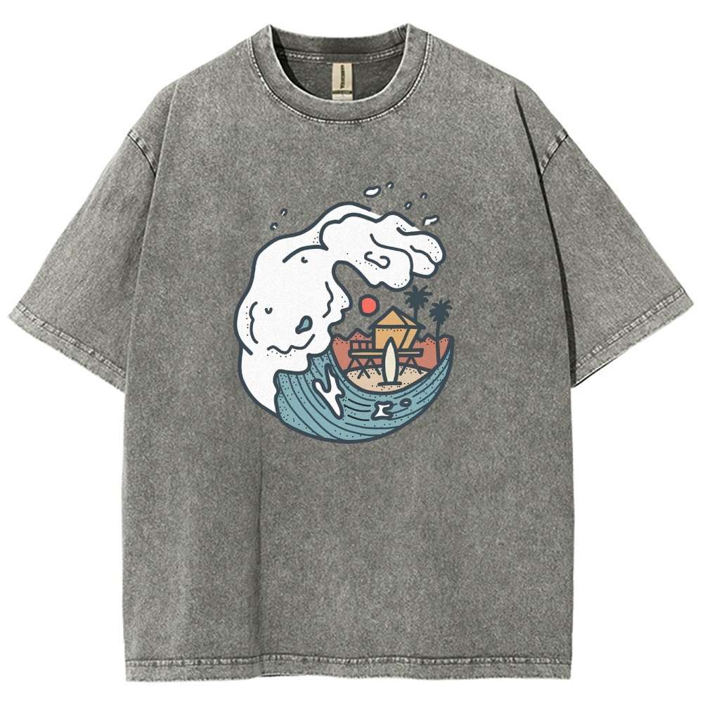 Washed T-Shirt | Unisex Fit Surf TEE | TIDESENCE