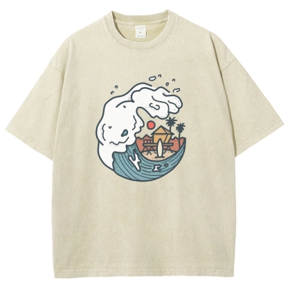 Washed T-Shirt | Unisex Fit Surf TEE | TIDESENCE